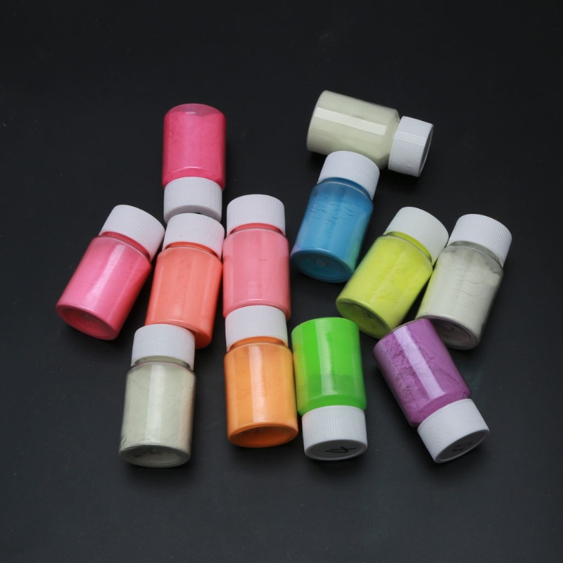 Set 12 Lọ Bột Dạ Quang Nhiều Màu Sắc Dùng Để Trang Trí Nghệ Thuật