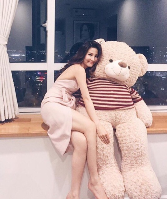 [Bán Chạy] Gấu bông cao cấp Teddy socola kem lông xoắn hoa hồng mịn