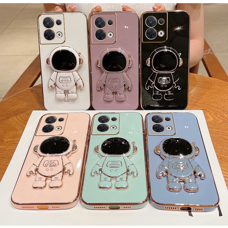 Ốp Điện Thoại Silicon Mềm Có Giá Đỡ Hình Phi Hành Gia Cho OPPO Reno 8 Pro + Reno8 Pro Reno8 5G Reno7 7SE Reno 7 Pro Reno6 6Z