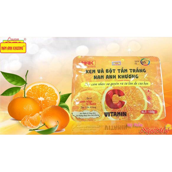 Kem và bột tắm trắng Cam Vitamin-C NAM ANH KHƯƠNG (150g)