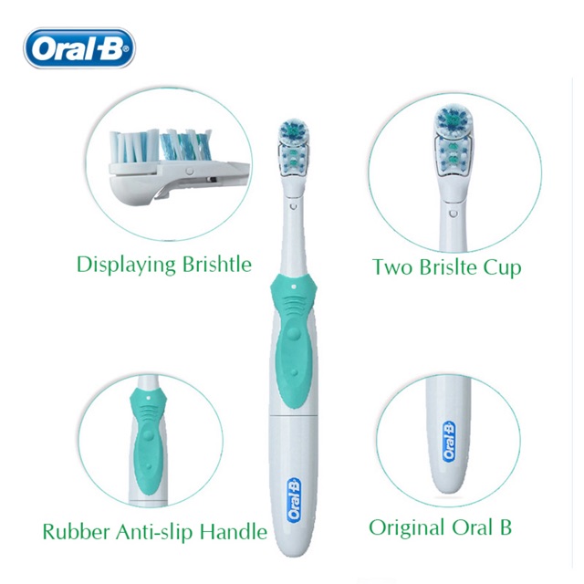 Bàn chải đánh răng bằng pin Oral-B 3D White Action của Đức (có thể thay thế đầu)