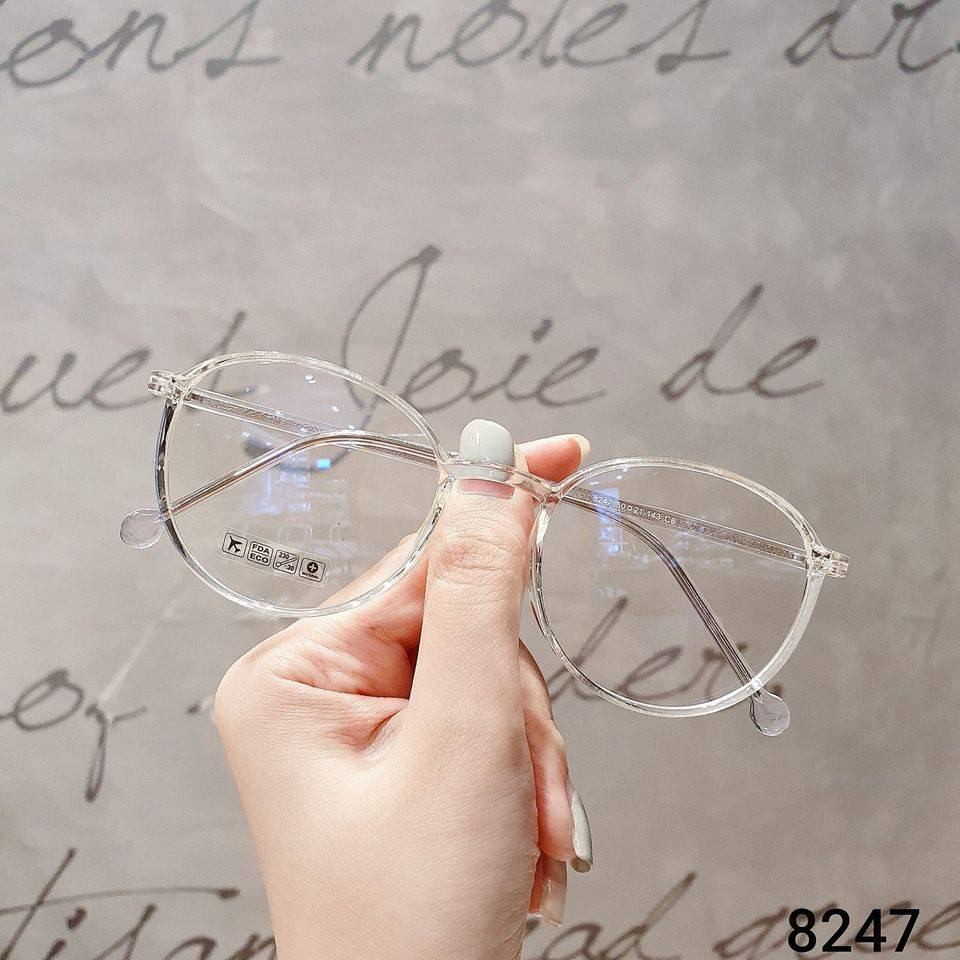 Gọng kính cận Nam Nữ dáng tròn V8247 - gọng cốt kim loại - Kính thời trang hàn quốc 0 độ + Nhận cắt cận viễn loạn | BigBuy360 - bigbuy360.vn