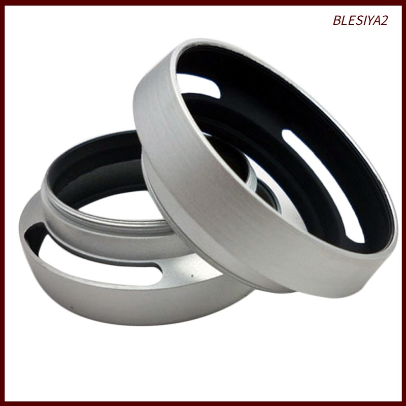 2pcs 40.5mm Metal Tilted Vented Lens Hood Shade for Leica M Aluminum Silver
