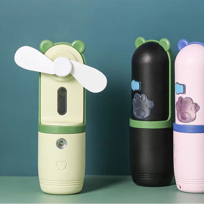 Quạt Phun Sương Sạc USB Cầm Tay, Quạt Mini Tích Hợp Hai Chế Độ Quạt Và Phun Sương Cấp Ẩm Cho Da, Nhỏ Gọn Tiện Lợi