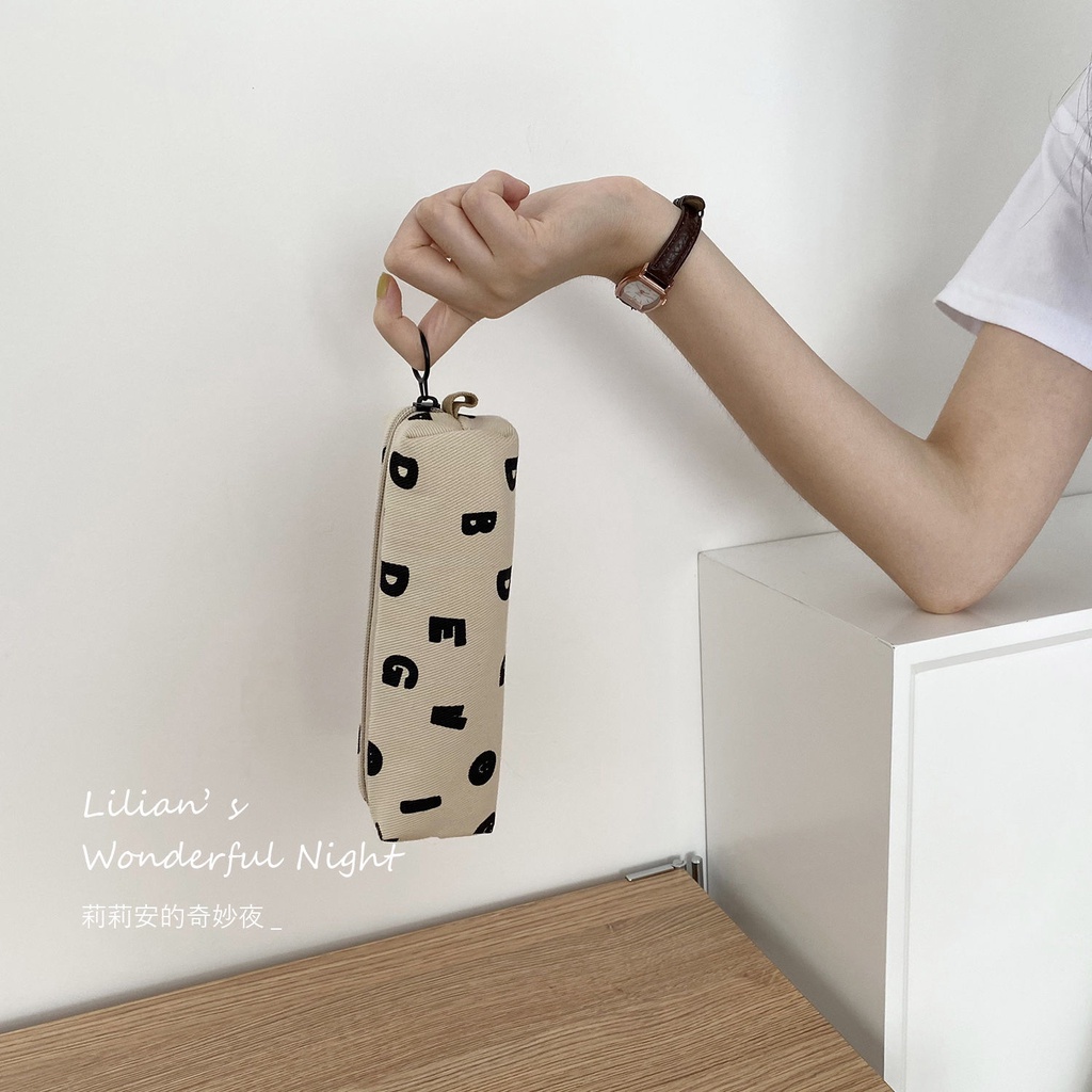 Túi Đựng Bút Chì Sức Chứa Lớn In Chữ Niche Thiết Kế Đơn Giản Cho Học Sinh