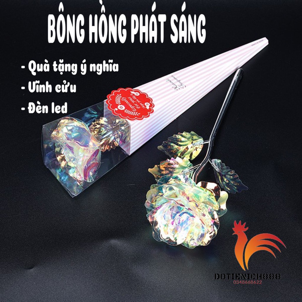 Bông hồng led phát sáng quà tặng bạn gái, hoa hồng giả quà tặng sinh nhật quà lưu niệm người yêu