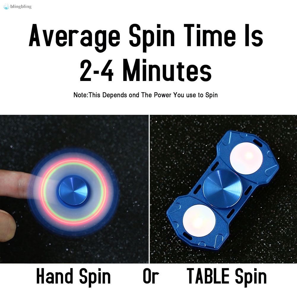 LED Light Fidget Hand Spinner Metal Hand Finger Spinner for Autism ADHD Anti Stress Fidget Toys