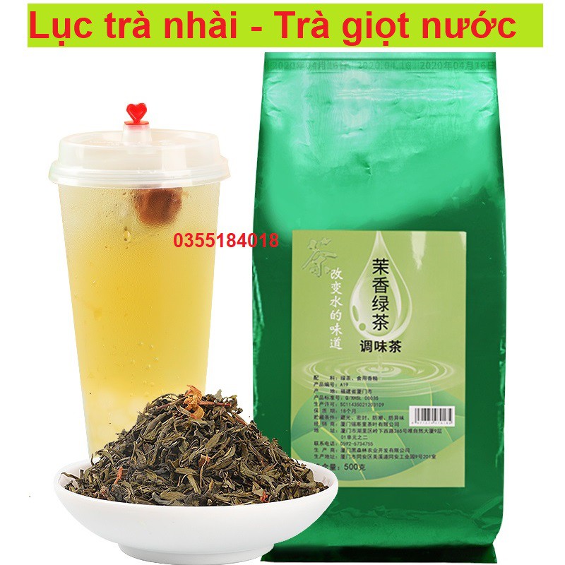 Lục trà nhài pha trà hoa quả - trà chanh, trà giọt nước túi 500g chính hãng