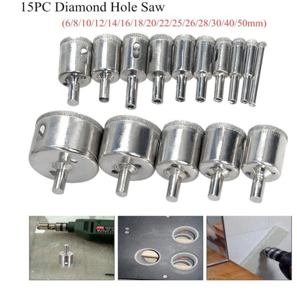 Bộ 15 mũi khoan kính IKURA DHS20 chuyên dụng