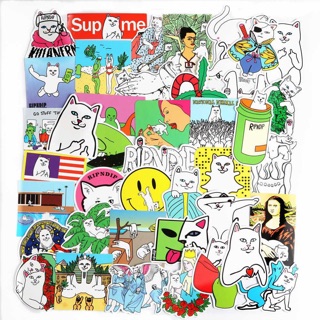 Sét 30-50 Sticker mèo ripndip ép lụa - hình dán ripndip có đề can bóc dán