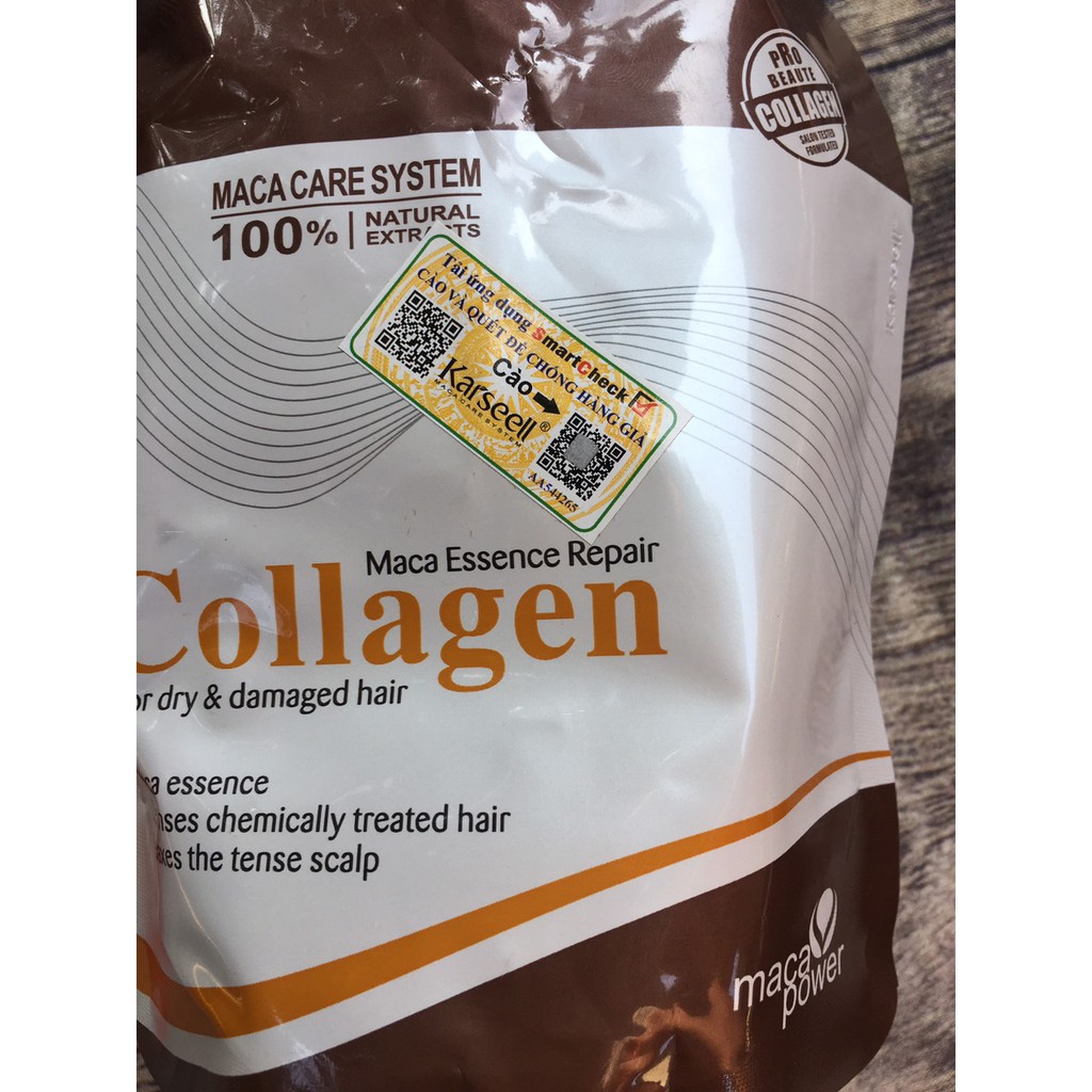 Kem Hấp - Ủ- Xả Phục Hồi Tóc Collagen Karseell Maca Dạng Túi 500ML