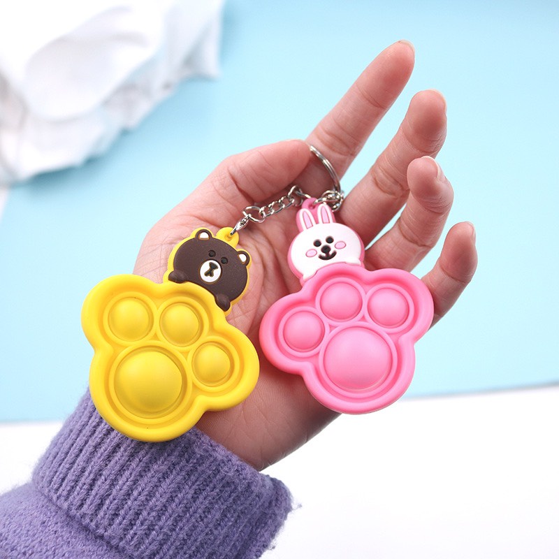 Móc khoá Pop it giúp thư giãn - xã stress kèm hoạt hình