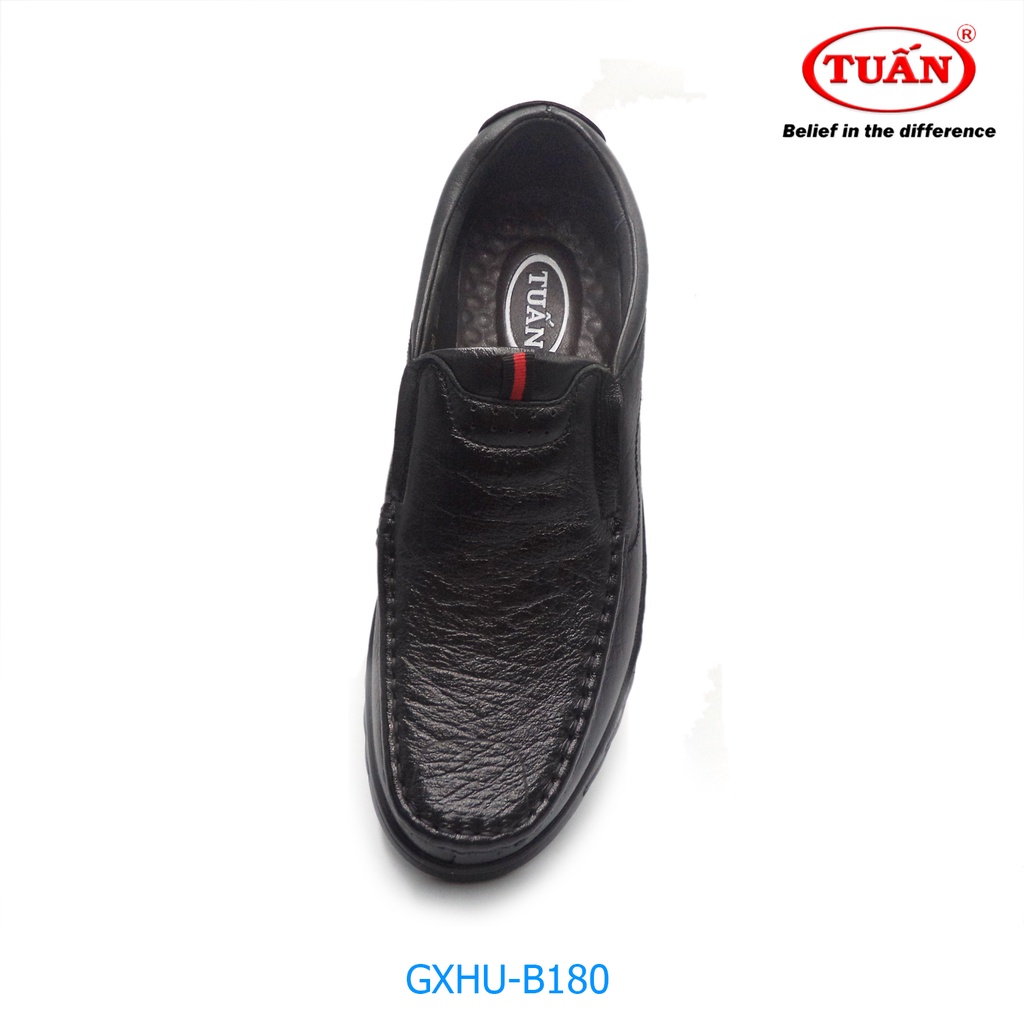 Giày da nam giày mọi cao cấp quai da nhập khẩu đế cao su êm mềm thương hiệu Tuấn GXHU-180
