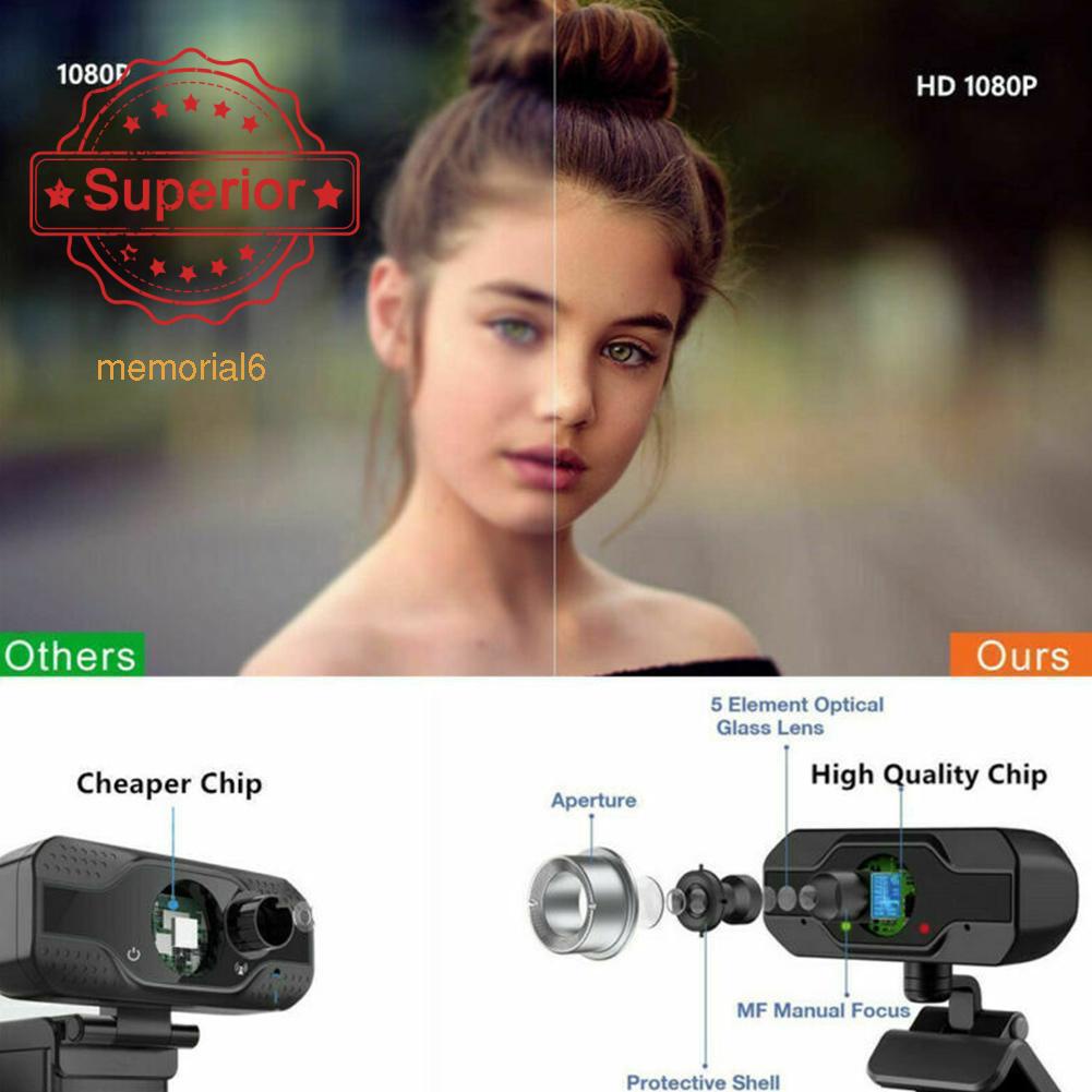 Toàn Bộ Webcam Hd 1080p 30fps 1m Pixels Usb Tích Hợp Micro Cho Pc Laptop D1B4