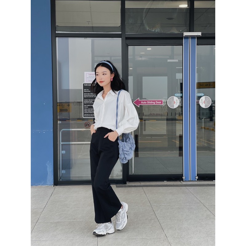 [Mã FADIRECT20 giảm 20K đơn 150K] Quần vải kaki mềm kuchimade, Quần kaki đen loe KU63 | BigBuy360 - bigbuy360.vn