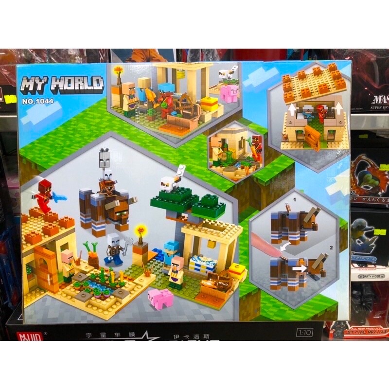 Lắp ráp mô hình minecraft nonlego bela 1044 - Ngôi Làng Xa Mạc 598 Mảnh