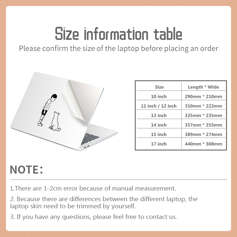 FOR DELL ACER LENOVO ASUS Miếng Dán Hình Hoạt Hình Trang Trí laptop Máy Tính HP