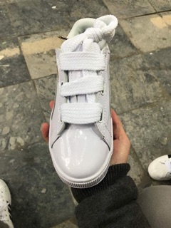Giày fenty trắng da bóng 