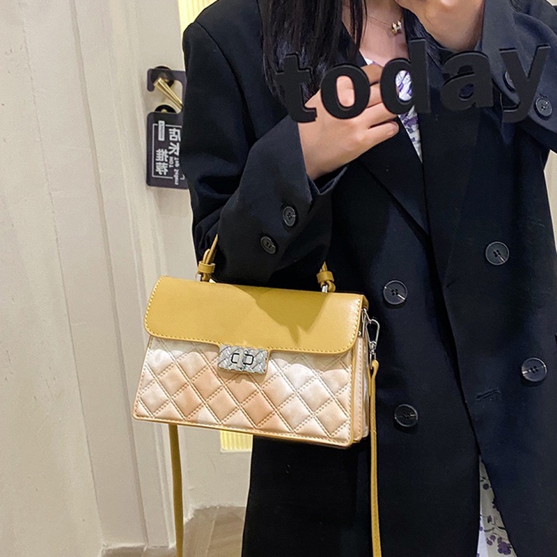 Túi Đeo Vai Màu gradient Họa Tiết Hình Thoi Thời Trang Cho Nữ