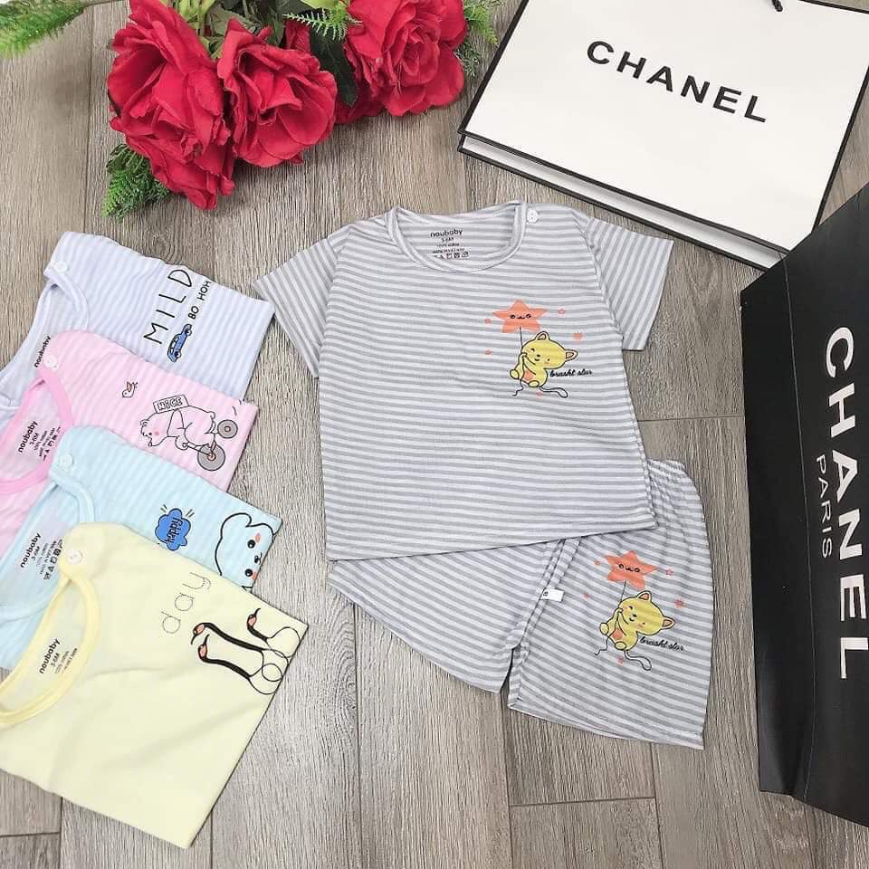 [ĐẸP QUÁ] BỘ NOUBABYY cộc hè cho bé chất mỏng thoáng mát- Mẫu kẻ họa tiết - Duonghieu6789