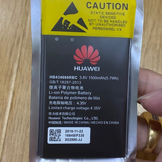 Pin Bộ Phát 3G/4G Dung Lượng 1500mAh thay thế cho Huawei E5573, E5577, R216, GL10P Mã Pin: HB434666RBC 3.8v (5.7Wh)