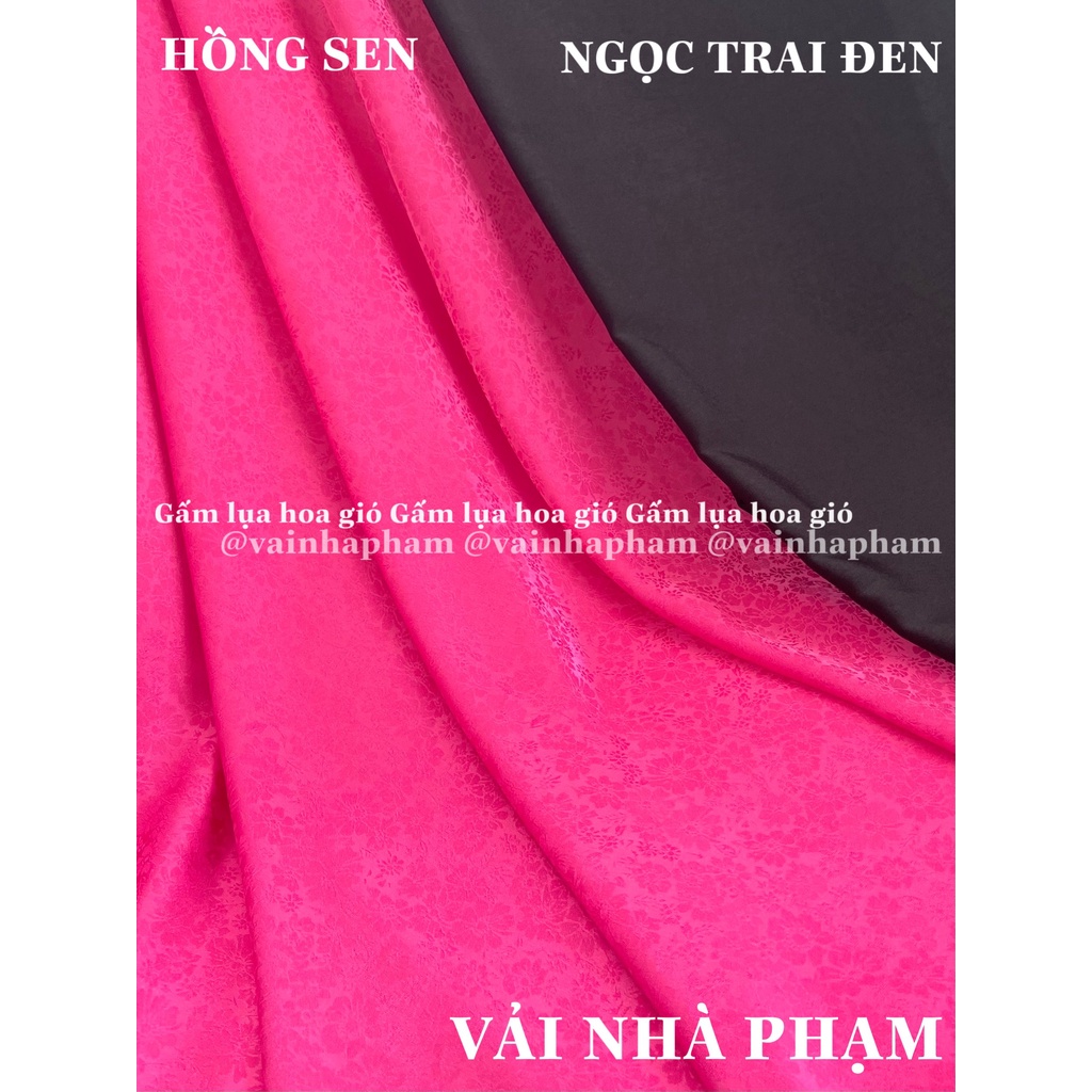 GẤM LỤA HOA GIÓ NỀN HỒNG SEN - VẢI ÁO DÀI - KHỔ VẢI 1.5M - VẢI NHÀ PHẠM