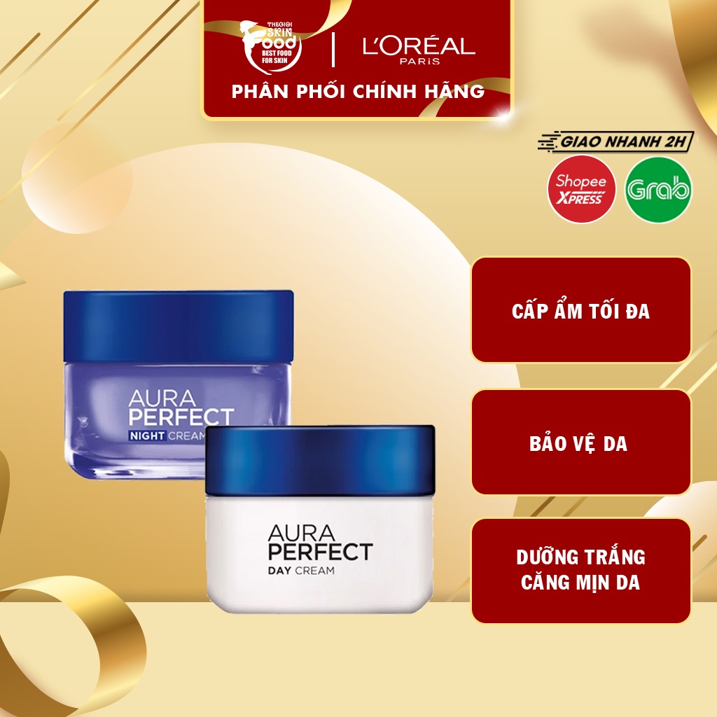 Kem Dưỡng Trắng, Đều Màu Da, Mờ Thâm Nám Chuyên Sâu Ngày Và Đêm L'Oreal White Perfect Cream