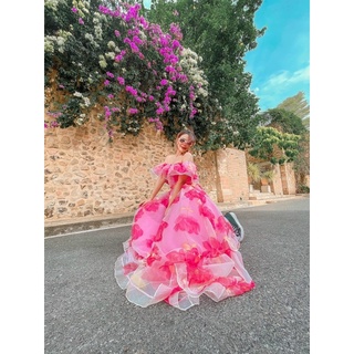 Maxi trễ vai hoa xinh