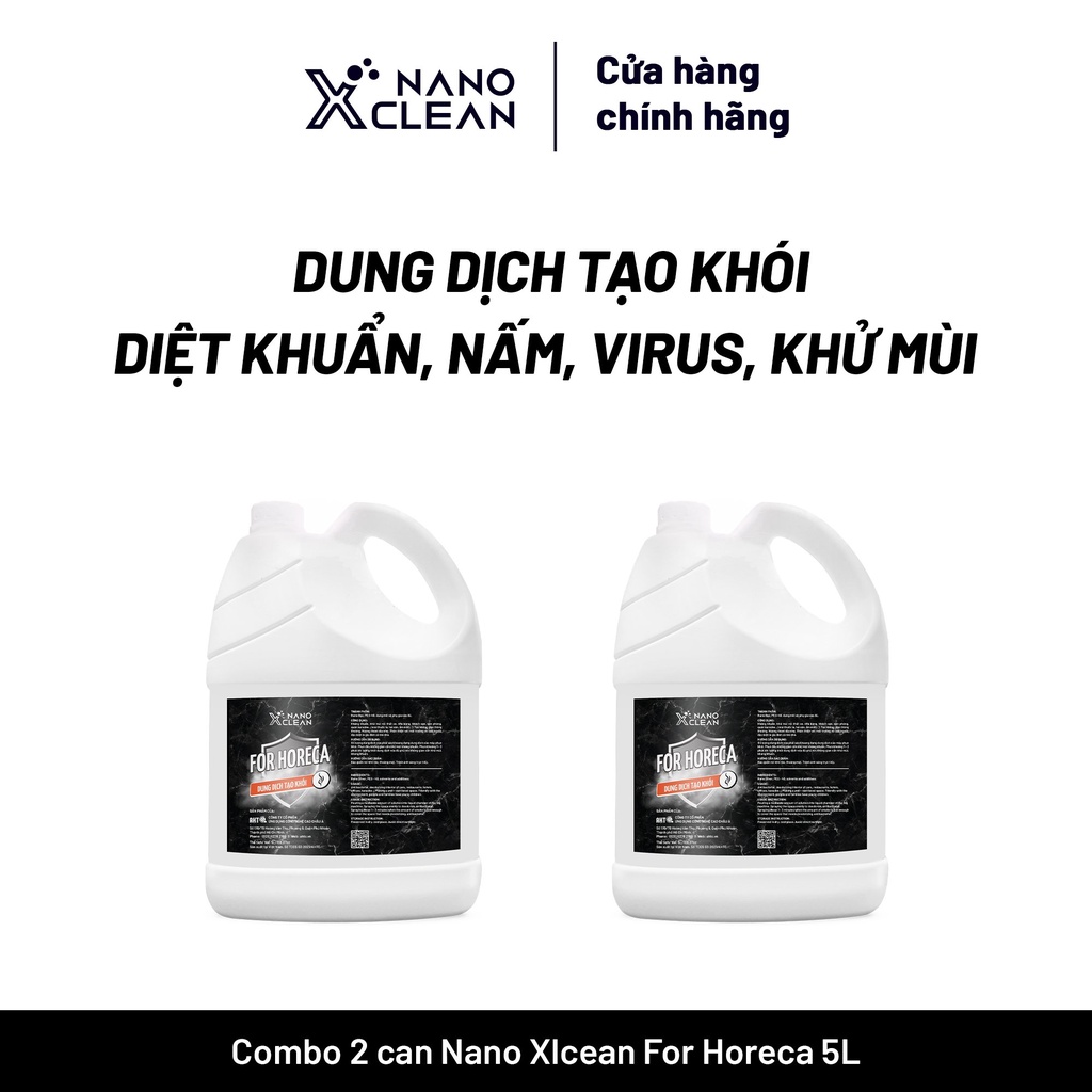 [COMBO 2] Dung dịch tạo khói, phun khói Nano Xclean For Horeca 5L-Diệt Khuẩn Khử Mùi nhà hàng, karaoke-Nano Bạc AHT Corp