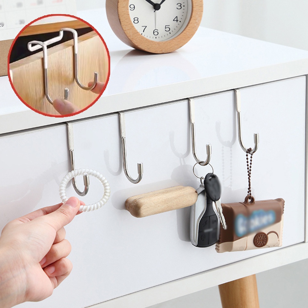 1 Móc Treo Đồ Hình Chữ S Bằng Thép Không Gỉ Tiện Dụng Cho Nhà Bếp / Phòng Tắm