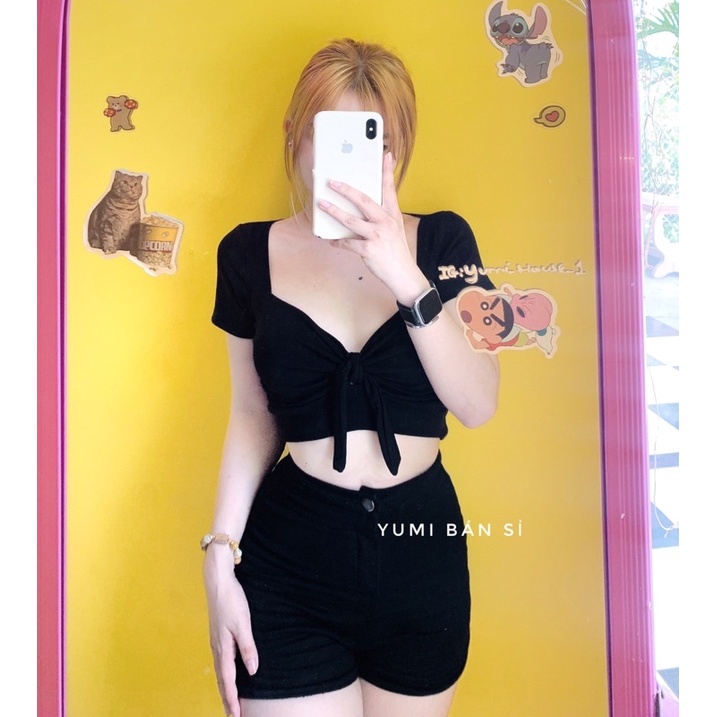 Áo Croptop Cột Ngực Có Mút Chất Thun Borzip Dày Dặn YUMI BÁN SỈ [ẢNH THẬT] | WebRaoVat - webraovat.net.vn