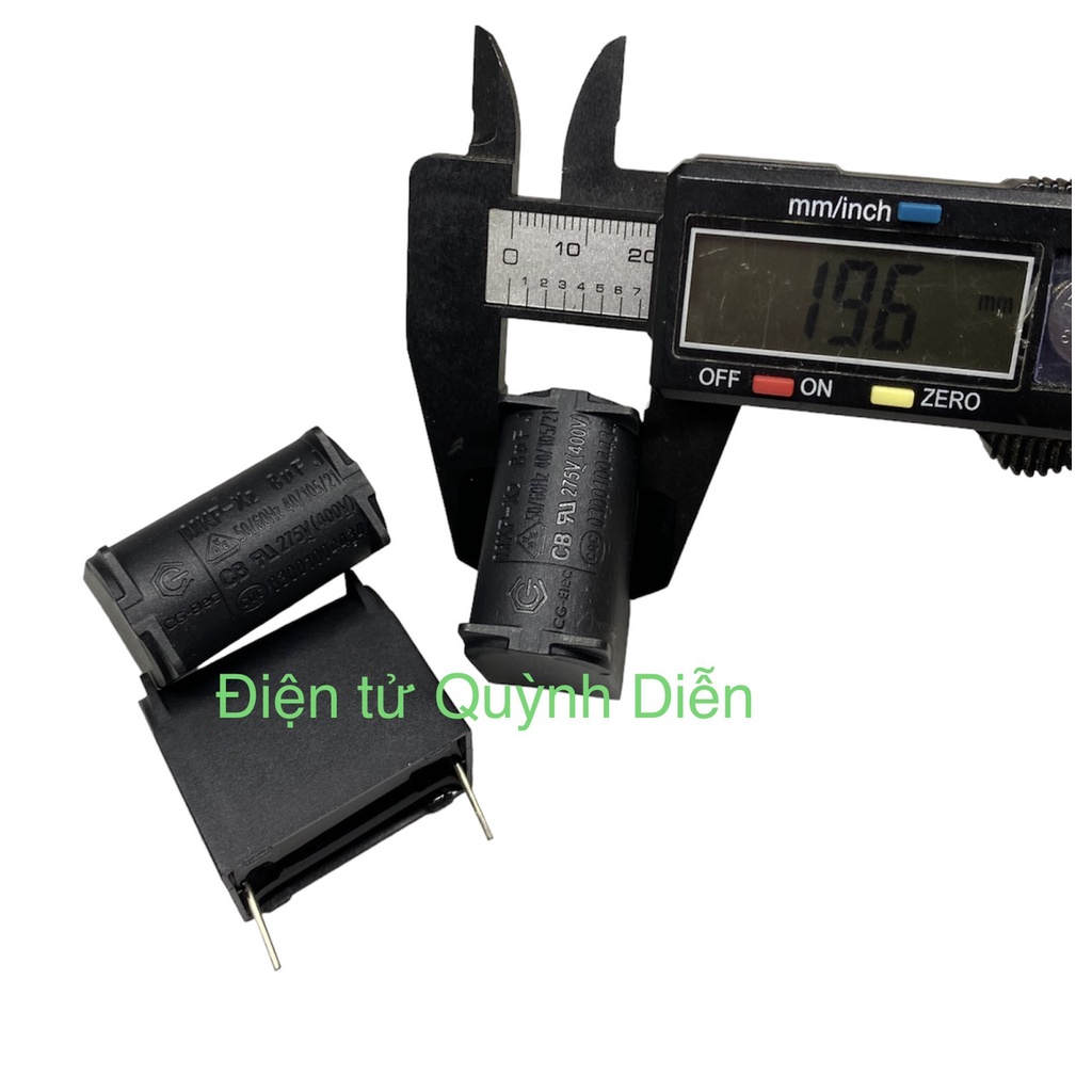 Tụ bếp từ 8uF 275VAC/400VDC đứng - linh kiện điện tử QUỲNH DIỄN