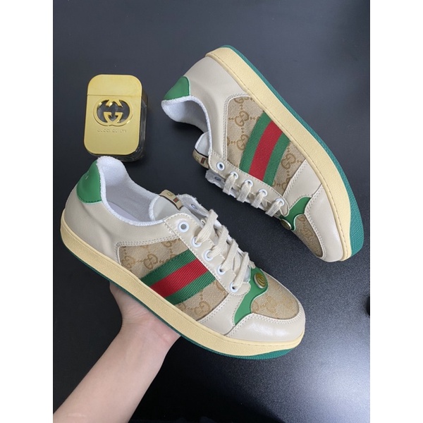 Giày Gucci sơn tùng,  Giày thể thao GG 3 vạch hàng cao cấp da thật full size 36-43 | BigBuy360 - bigbuy360.vn