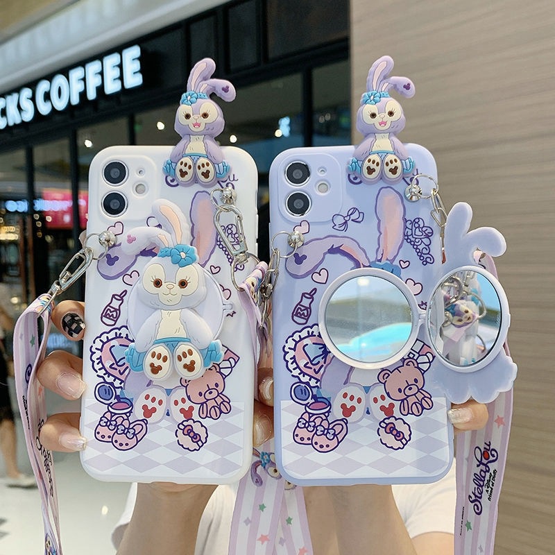 For Xiaomi Redmi Note 12 Pro+ 11 Pro 12S 11S 10S 10 5G 9S 9 8 7 Pro Redmi 13C 12C 10C A2 A1 9A 9C 9T Hình vẽ 3D Stellalou với Gương trang điểm Dây nghiêng Vỏ điện thoại mềm