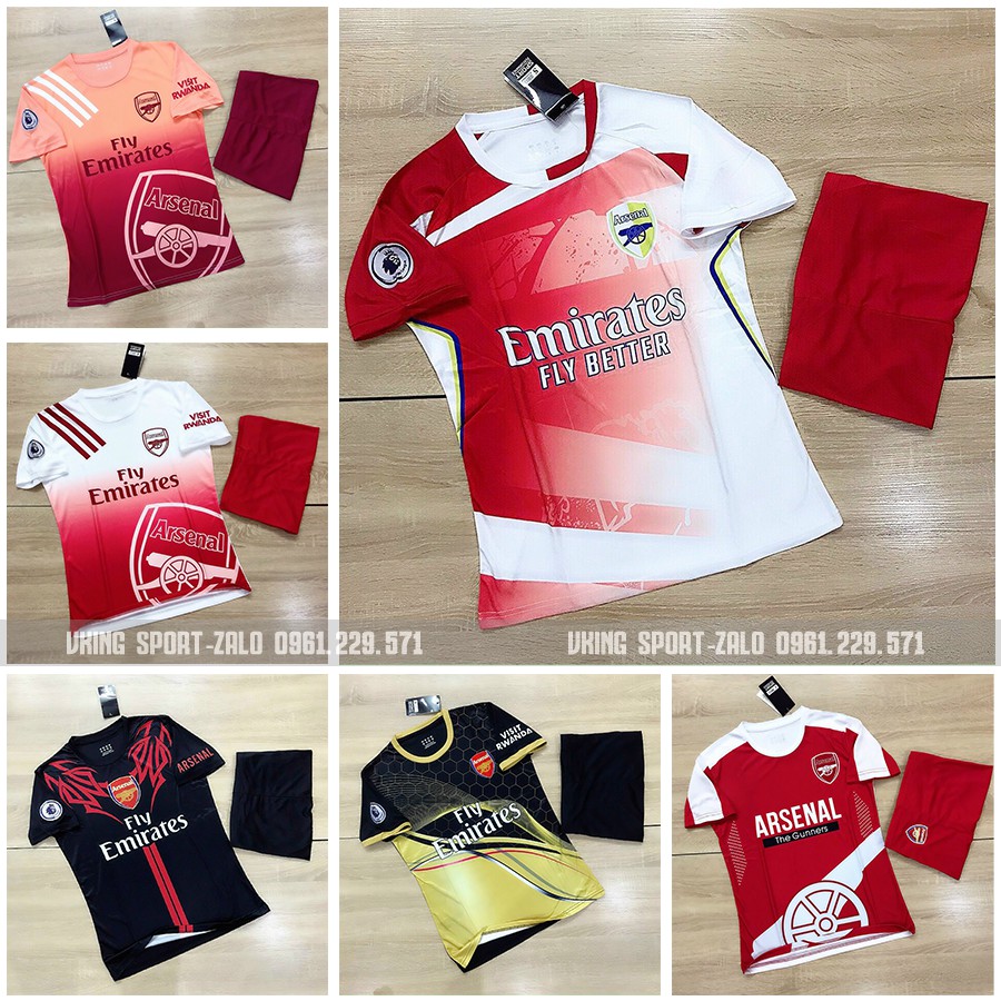 Bộ Quần Áo Bóng Đá CLB Arsenal Hàng Thun Thái Cao Cấp
