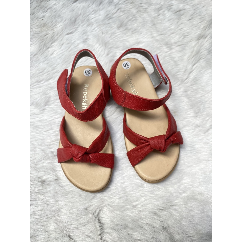 GIÀY SANDAL DA MẪU NƠ CHO BÉ GÁI