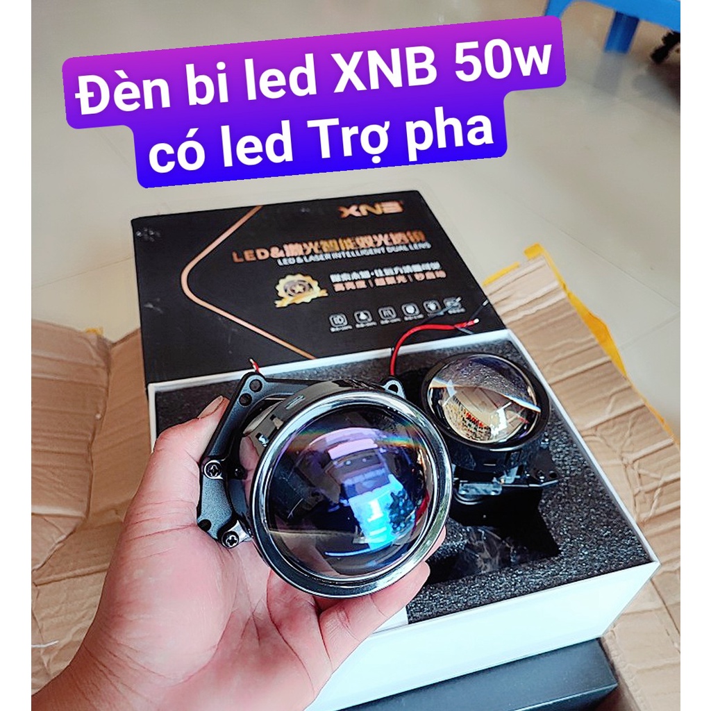 Đèn Bi Led XNB 3.0 inch kính tím có led trợ pha Giá 1 bộ