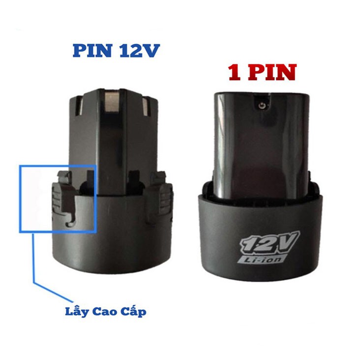 Pin Lithium-Ion cho máy khoan cầm tay 12V, Pin 12V sạc nhanh dùng tốt trong 3-4h