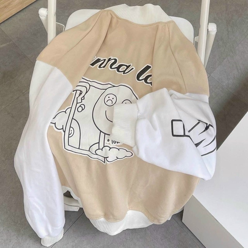 Áo khoác bomber unisex from rộng phong cách hàn quốc w?