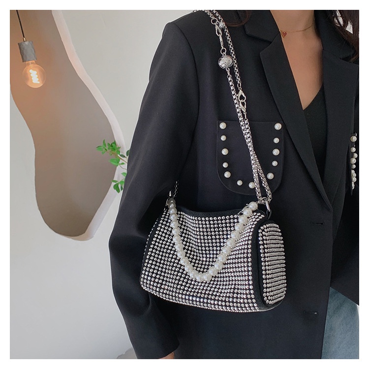 Túi Xách JASMIN NOIR Mềm Mại Đính Ngọc Trai Thời Trang Cho Nữ