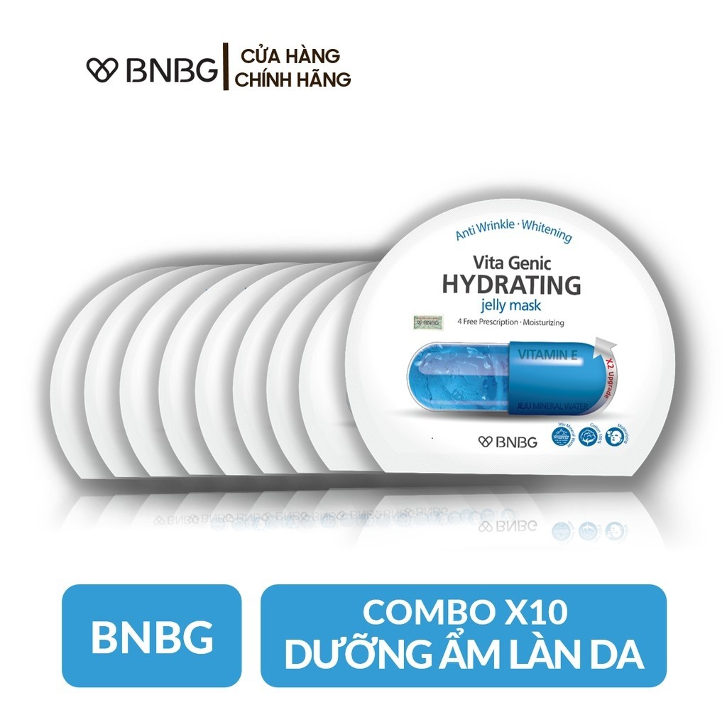 Combo 10 mặt nạ dưỡng ẩm cho da BNBG Hydrating Vita Genic Jelly Mask 30mlx10