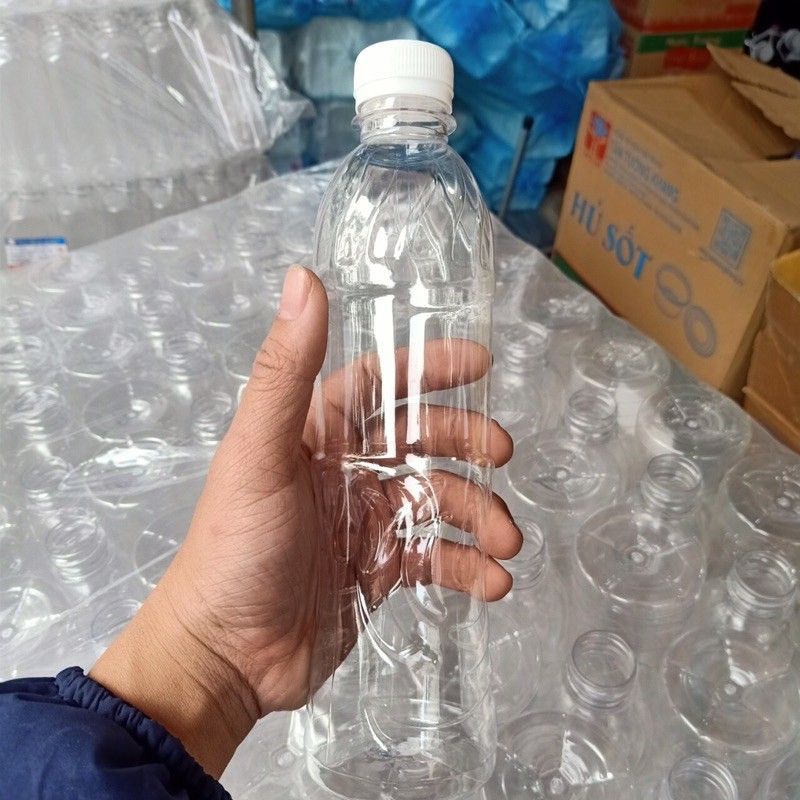 Combo 100 chai nhựa 500ml hoa văn đựng trà sữa, nước ép hoa quả