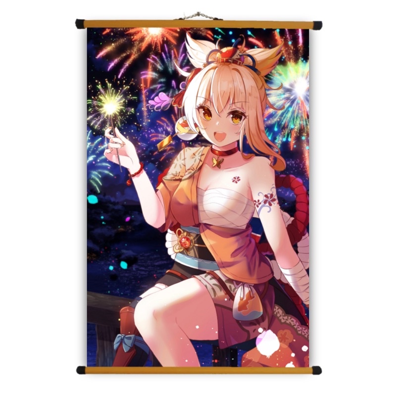 Poster Vải Yoimiya Genshin Impact