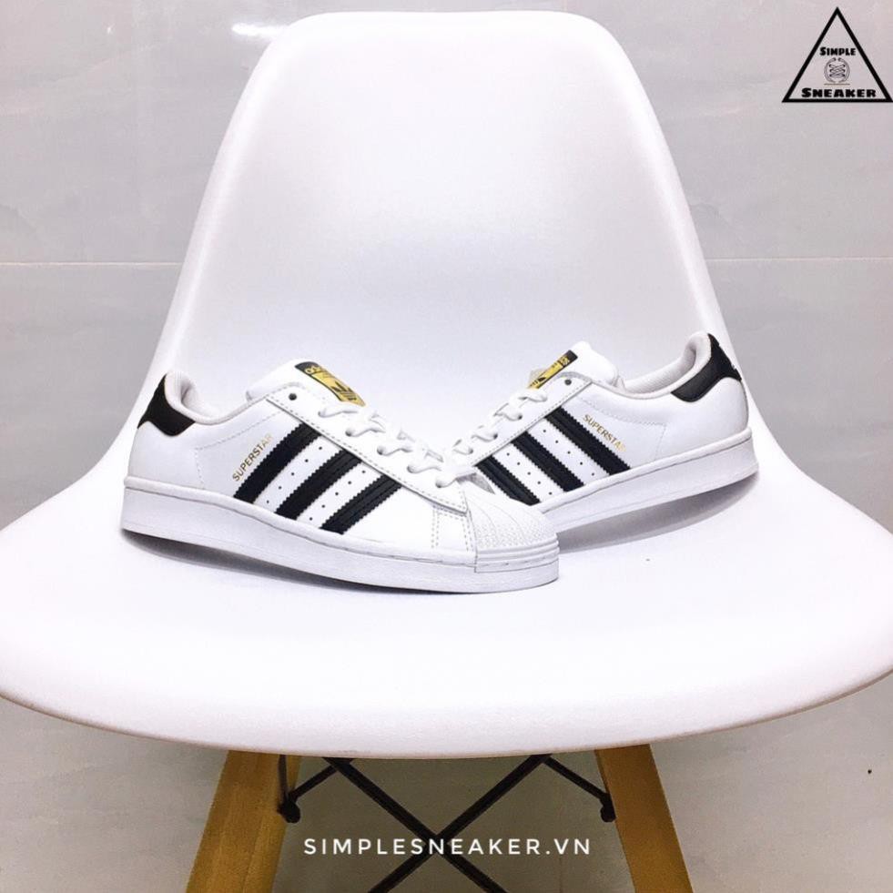 Giày Adidas Chính Hãng 🔴FREESHIP🔴 Adidas Super Star Mũi Sò - Giày Adidas Superstar Tem Vàng Chuẩn Auth -B31