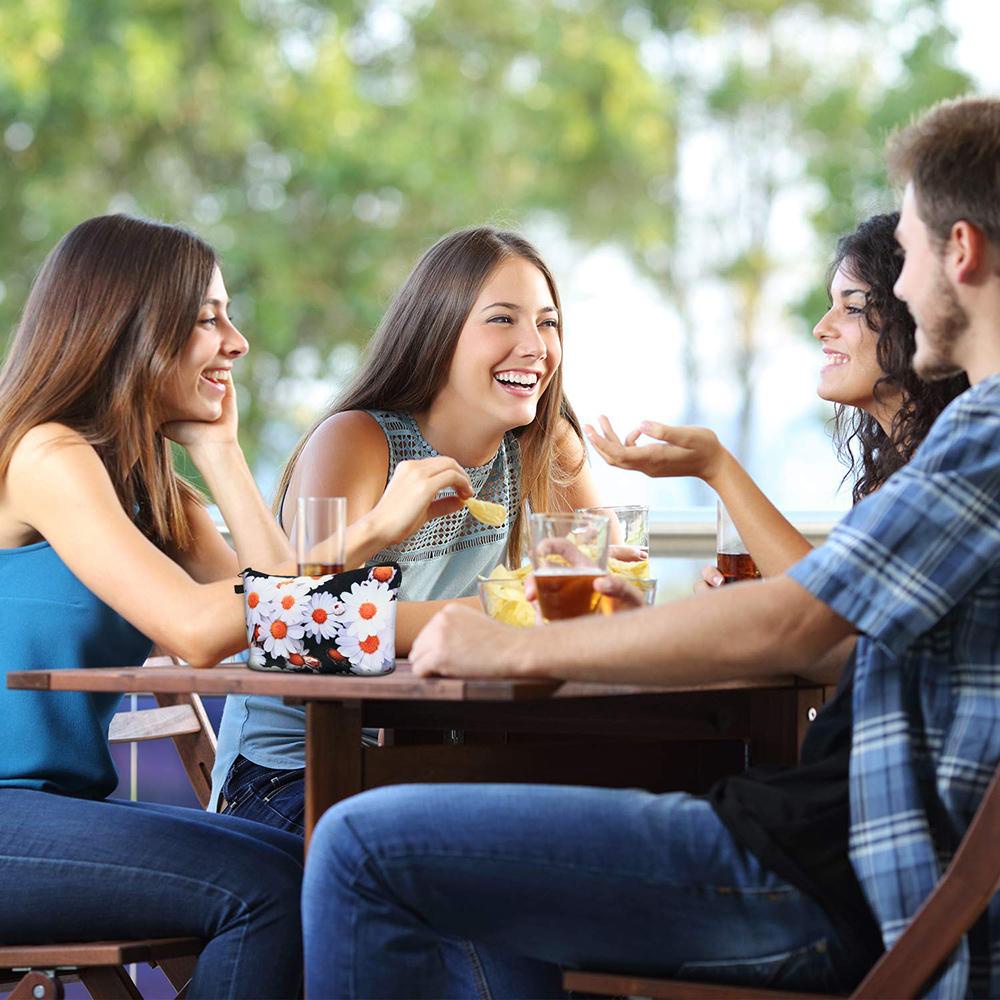 MOCHO Túi Đựng Mỹ Phẩm Chống Thấm Nước In Họa Tiết Hoa Cúc Xinh Xắn Thời Trang Cho Nữ