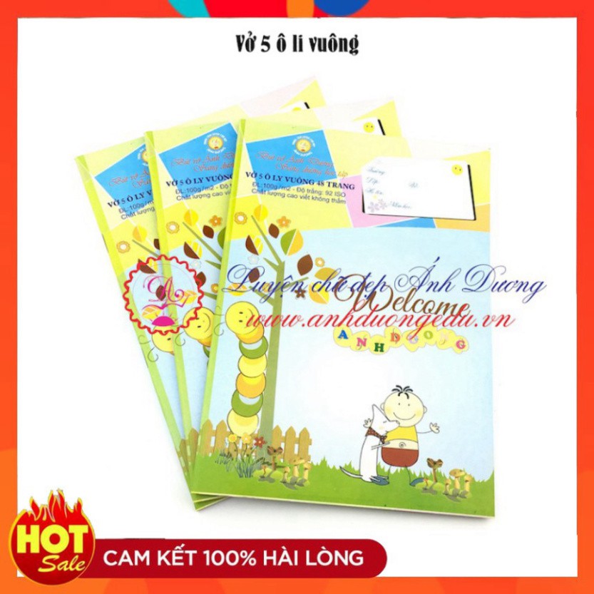 Vở 5 Ô Ly 48 Trang - Vở Học Sinh Chất Lượng Cao Chống Lóa Mỏi Mắt