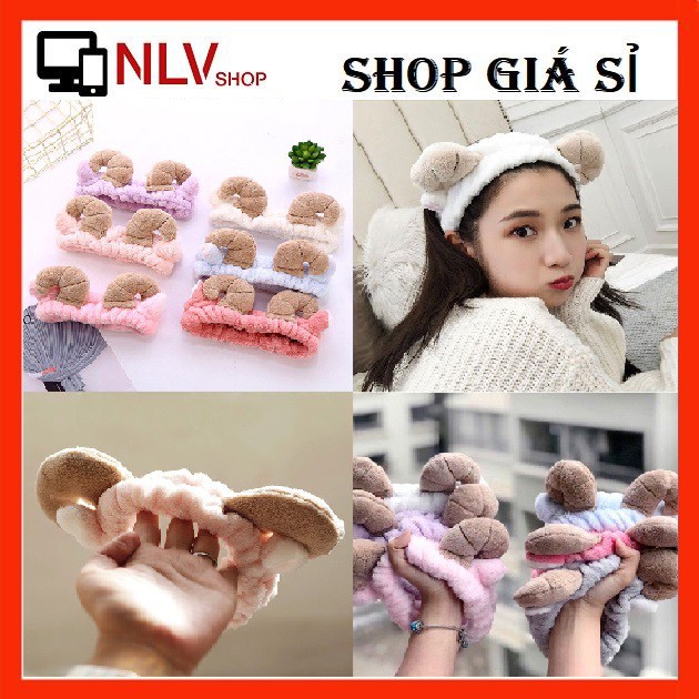Băng Đô 3D Sừng Cừu Dày Mềm Mịn Cao Cấp