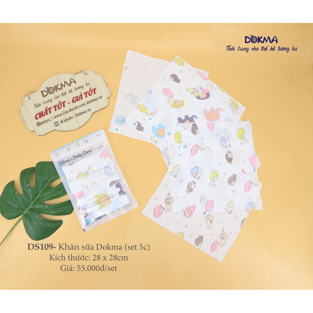 Khăn xô sữa Dokma 28x28cm (Set 5)