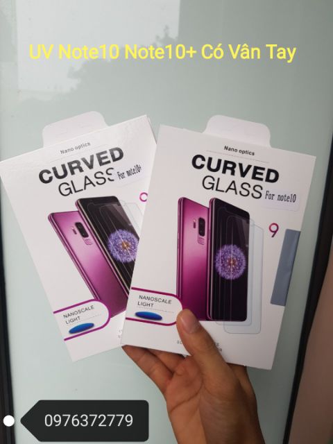 Kính cường lực full keo UV Samsung Note10 Note10+ có vân tay