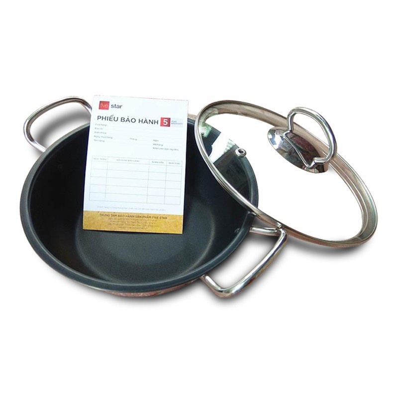 NỒI KHO CÁ CHỐNG DÍNH, ĐÁY TỪ 3 LỚP 20CM FIVESTAR-Không kén bếp